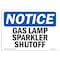 Signmission OSHA Notice Sign, 18" Height, 24" Width, Rigid Plastic, Gas Lamp Sparker Shutoff Sign, Landscape OS-NS-P-1824-L-13000 - alternate 1